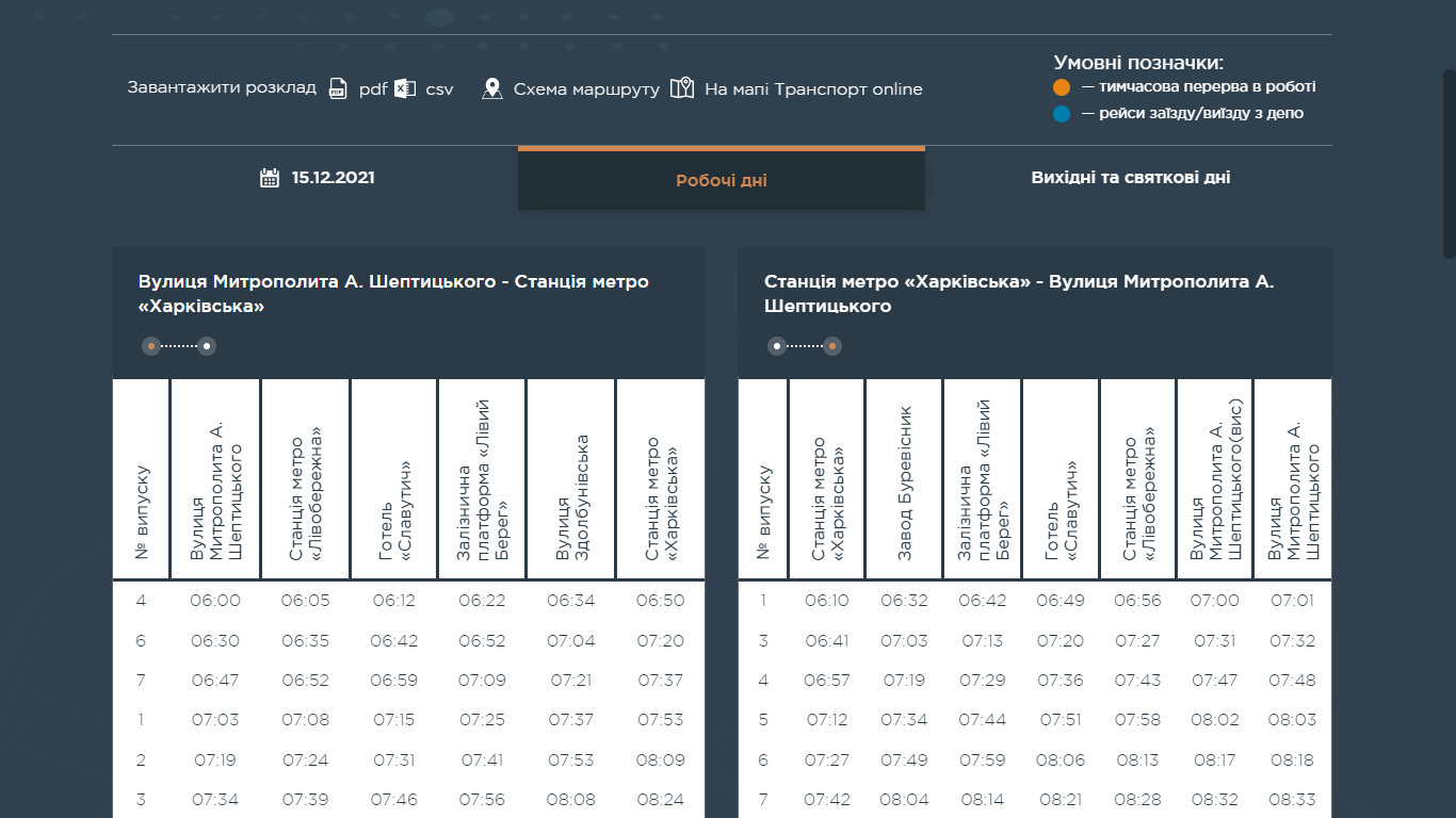 автобус 108 київ - Маршрут 12